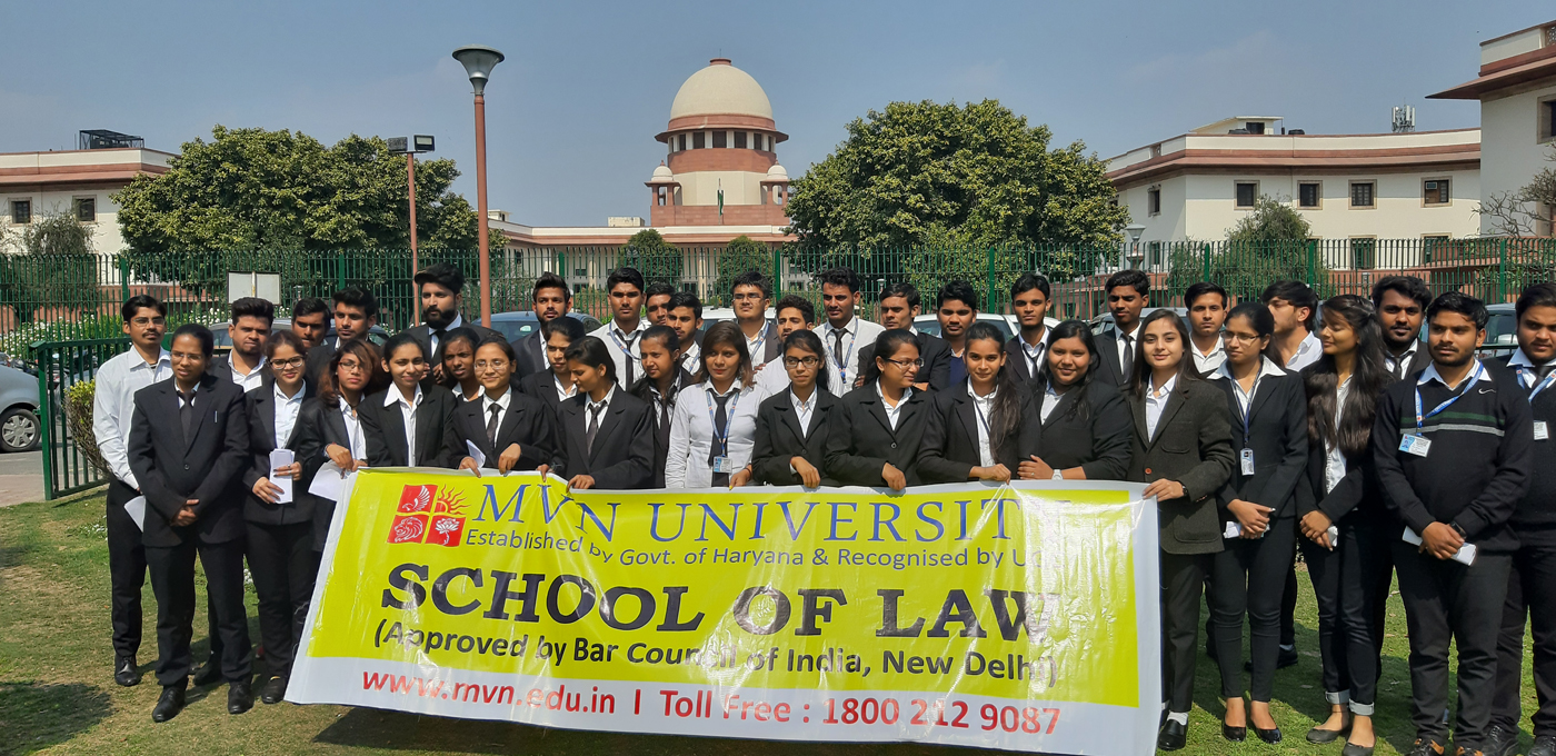 एमवीएन विश्वविद्यालय के स्कूल ऑफ लॉ के छात्रों ने भारतीय संसद के लोकसभा, राज्यसभा व सेंट्रल हॉल में होने वाली कार्यवाहीयों को वहां जाकर समझा
